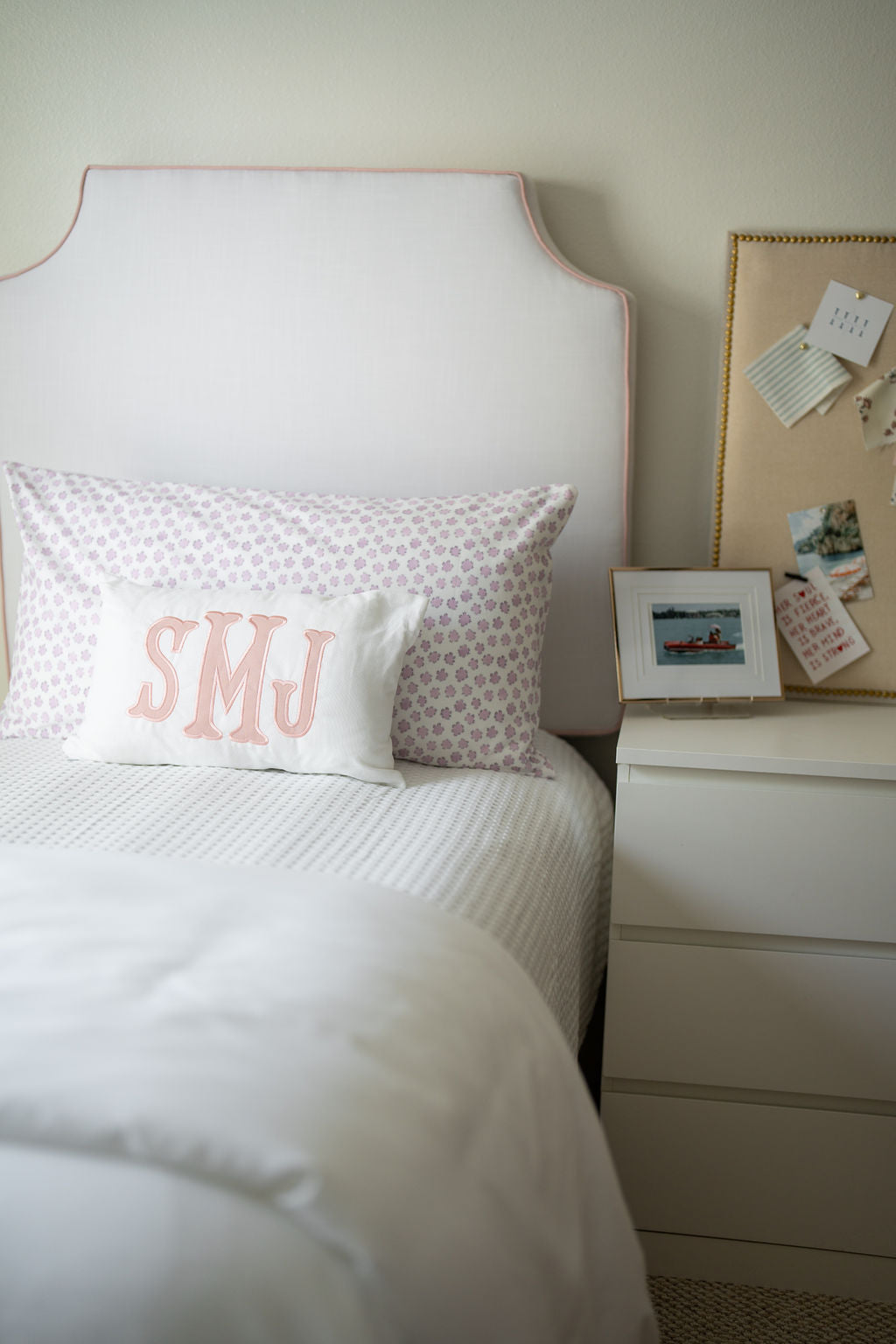 Light Pink Piping Headboard